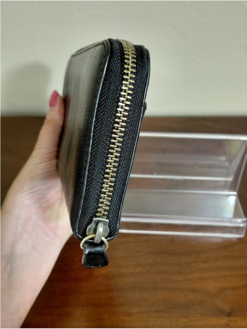 Coach Black Leather Accordian Zip Around Wallet - Picture 7 of 10